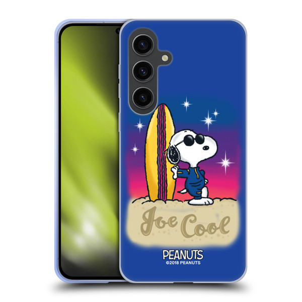 Peanuts Snoopy Boardwalk Airbrush Joe Cool Surf Soft Gel Case for Samsung Galaxy S24+ 5G