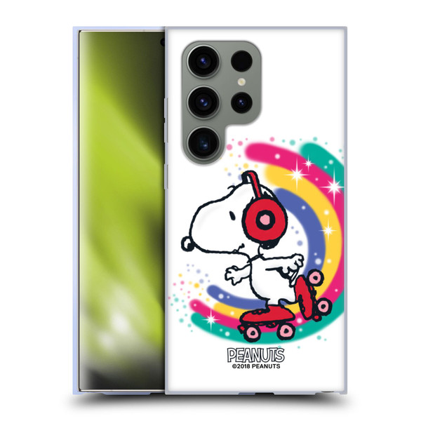 Peanuts Snoopy Boardwalk Airbrush Colourful Skating Soft Gel Case for Samsung Galaxy S24 Ultra 5G