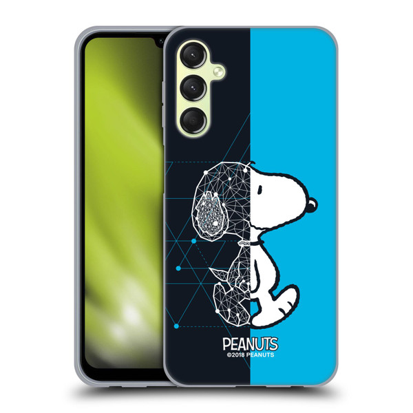 Peanuts Halfs And Laughs Snoopy Geometric Soft Gel Case for Samsung Galaxy A24 4G / Galaxy M34 5G
