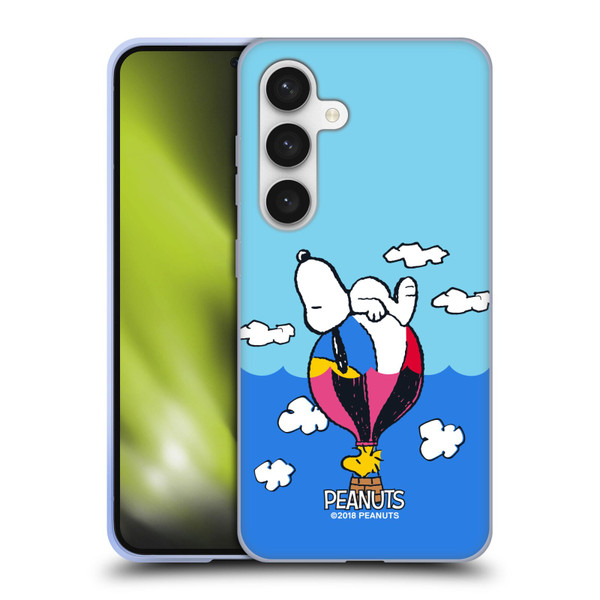 Peanuts Halfs And Laughs Snoopy & Woodstock Balloon Soft Gel Case for Samsung Galaxy S24 5G