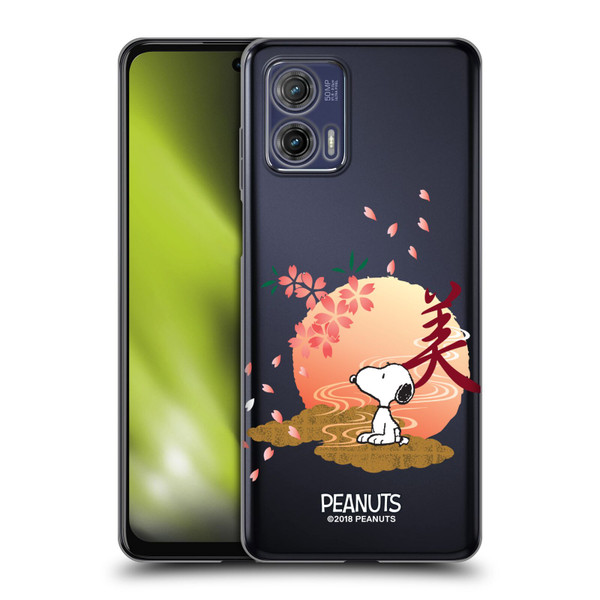 Peanuts Oriental Snoopy Sakura Soft Gel Case for Motorola Moto G73 5G