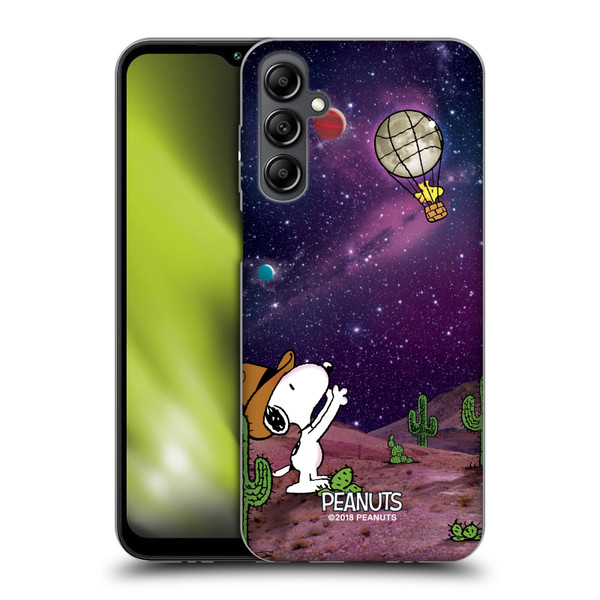 Peanuts Snoopy Space Cowboy Nebula Balloon Woodstock Soft Gel Case for Samsung Galaxy M14 5G
