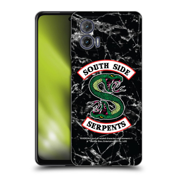 Riverdale South Side Serpents Black And White Marble Logo Soft Gel Case for Motorola Moto G73 5G