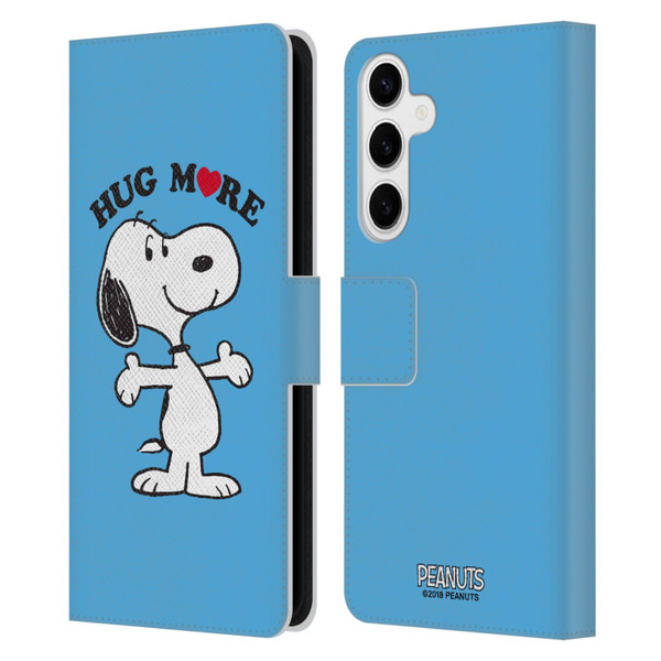 Peanuts Snoopy Hug More Leather Book Wallet Case Cover For Samsung Galaxy S24+ 5G