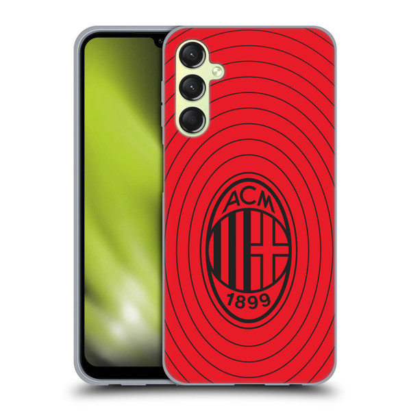 AC Milan Art Red And Black Soft Gel Case for Samsung Galaxy A24 4G / Galaxy M34 5G