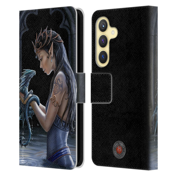 Anne Stokes Dragon Friendship Water Leather Book Wallet Case Cover For Samsung Galaxy S24 5G