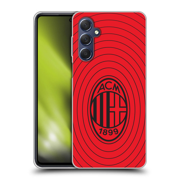 AC Milan Art Red And Black Soft Gel Case for Samsung Galaxy M54 5G