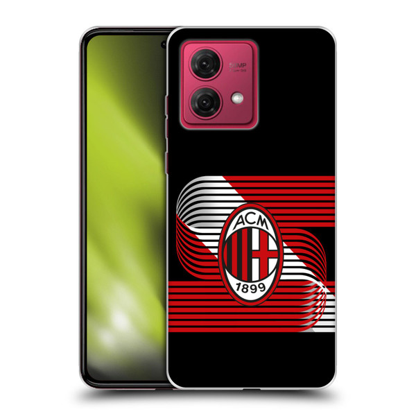 AC Milan Crest Patterns Diagonal Soft Gel Case for Motorola Moto G84 5G