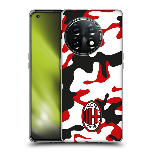 AC Milan Crest Patterns Camouflage Soft Gel Case for OnePlus 11 5G