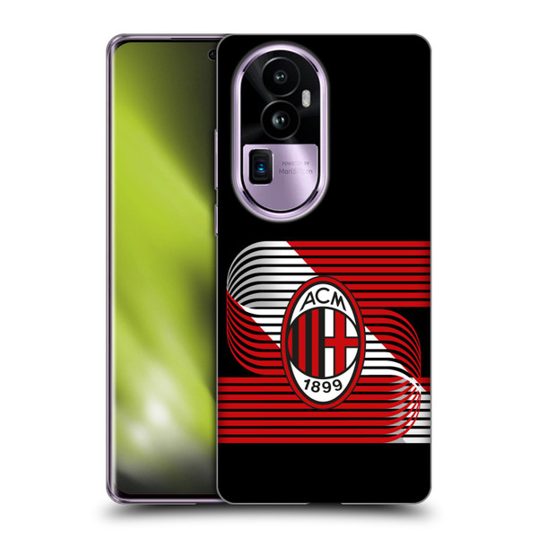 AC Milan Crest Patterns Diagonal Soft Gel Case for OPPO Reno10 Pro+