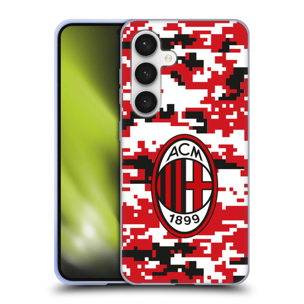 AC Milan Crest Patterns Digital Camouflage Soft Gel Case for Samsung Galaxy S24 5G