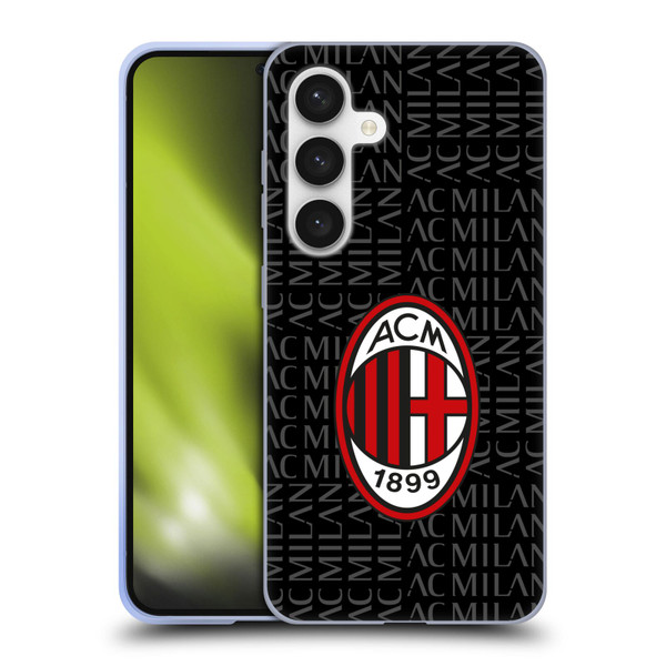 AC Milan Crest Patterns Red And Grey Soft Gel Case for Samsung Galaxy S24 5G