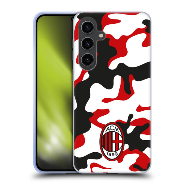 AC Milan Crest Patterns Camouflage Soft Gel Case for Samsung Galaxy S24+ 5G