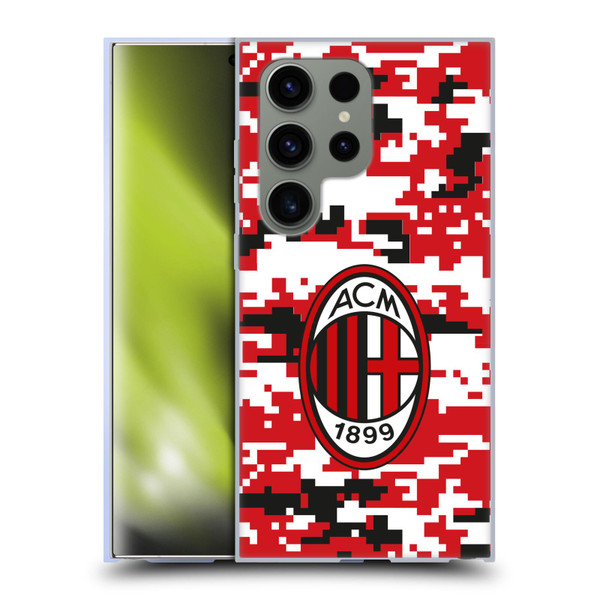 AC Milan Crest Patterns Digital Camouflage Soft Gel Case for Samsung Galaxy S24 Ultra 5G