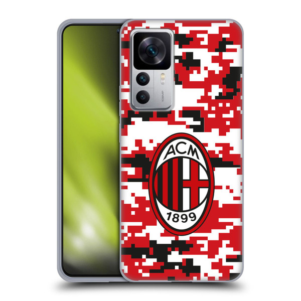AC Milan Crest Patterns Digital Camouflage Soft Gel Case for Xiaomi 12T 5G / 12T Pro 5G / Redmi K50 Ultra 5G