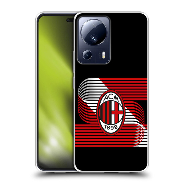 AC Milan Crest Patterns Diagonal Soft Gel Case for Xiaomi 13 Lite 5G