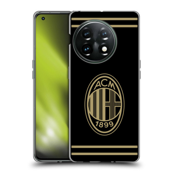 AC Milan Crest Black And Gold Soft Gel Case for OnePlus 11 5G