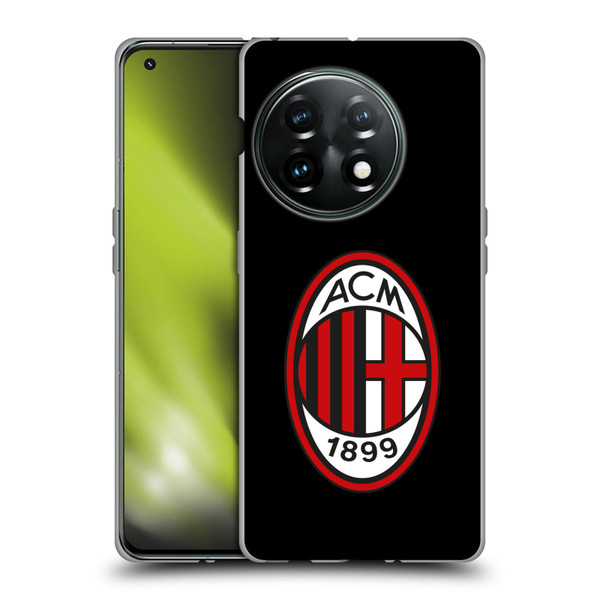 AC Milan Crest Full Colour Black Soft Gel Case for OnePlus 11 5G
