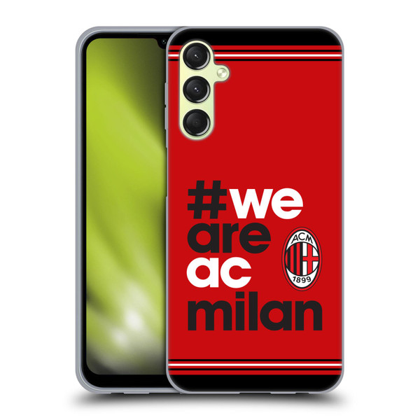 AC Milan Crest Stripes Soft Gel Case for Samsung Galaxy A24 4G / Galaxy M34 5G