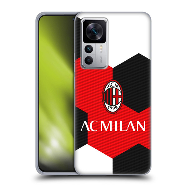AC Milan Crest Ball Soft Gel Case for Xiaomi 12T 5G / 12T Pro 5G / Redmi K50 Ultra 5G
