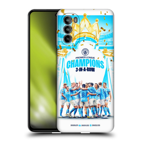 Manchester City Man City FC 2023 Champions Team Poster Soft Gel Case for Motorola Moto G82 5G