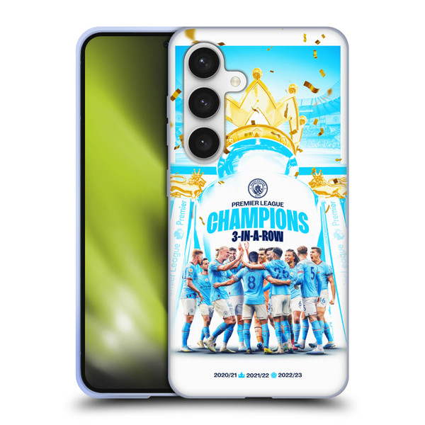 Manchester City Man City FC 2023 Champions Team Poster Soft Gel Case for Samsung Galaxy S24 5G