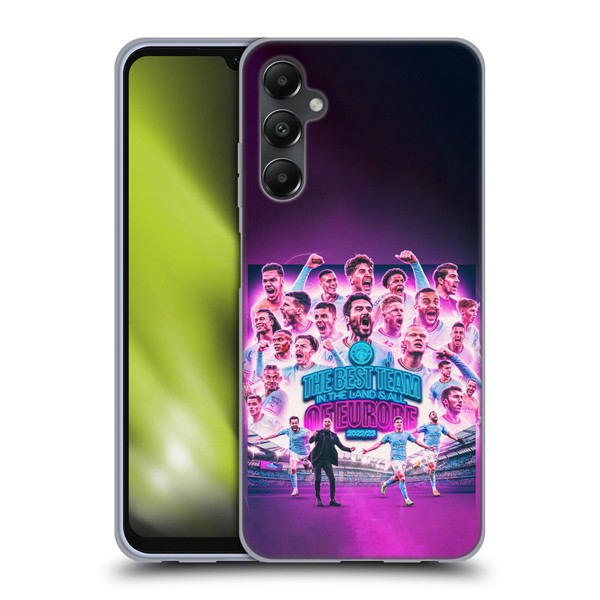 Manchester City Man City FC 2023 Champions of Europe Team Graphics Soft Gel Case for Samsung Galaxy A05s