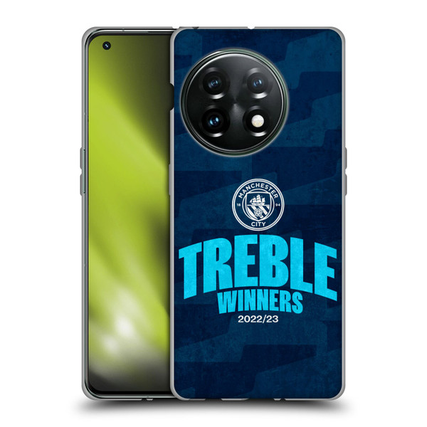 Manchester City Man City FC 2023 Treble Winners Graphics Soft Gel Case for OnePlus 11 5G