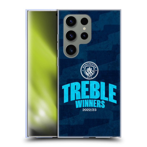 Manchester City Man City FC 2023 Treble Winners Graphics Soft Gel Case for Samsung Galaxy S24 Ultra 5G