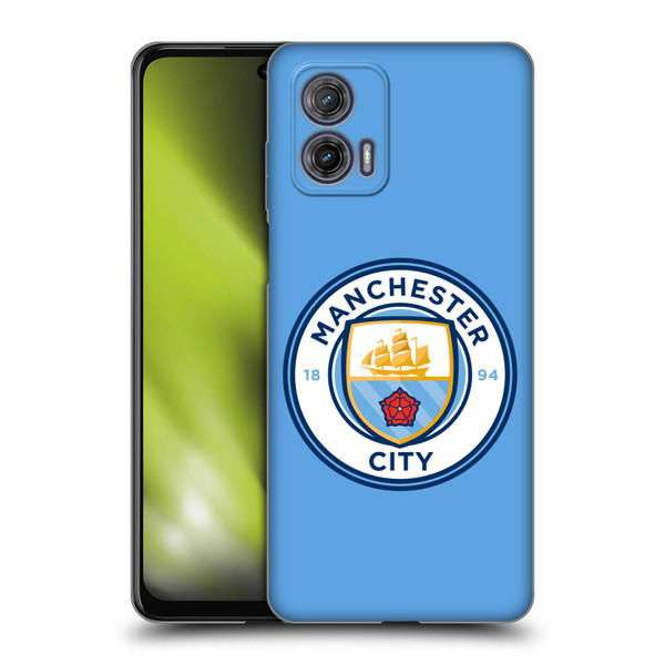 Manchester City Man City FC Badge Blue Full Colour Soft Gel Case for Motorola Moto G73 5G