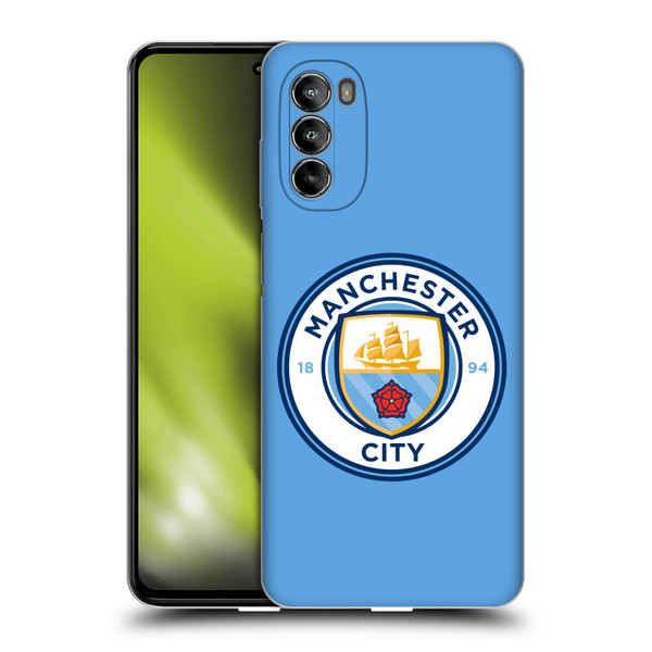 Manchester City Man City FC Badge Blue Full Colour Soft Gel Case for Motorola Moto G82 5G