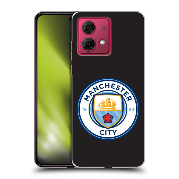 Manchester City Man City FC Badge Black Full Colour Soft Gel Case for Motorola Moto G84 5G