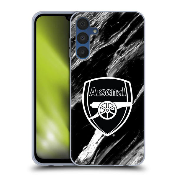 Arsenal FC Crest Patterns Marble Soft Gel Case for Samsung Galaxy A15