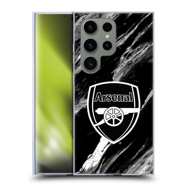 Arsenal FC Crest Patterns Marble Soft Gel Case for Samsung Galaxy S24 Ultra 5G