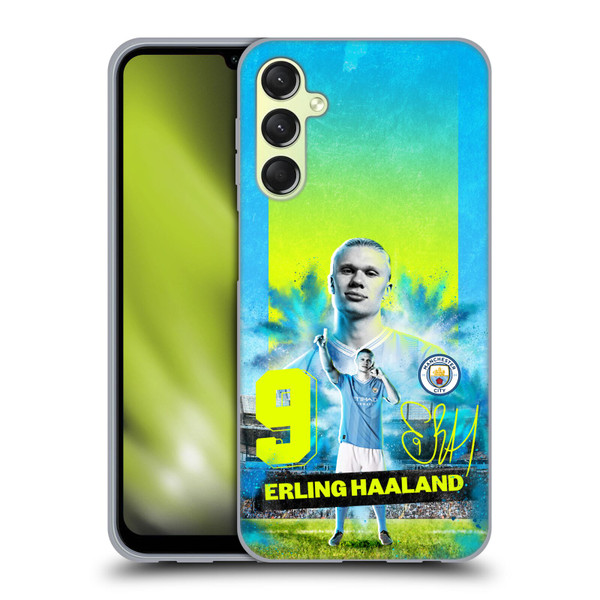 Manchester City Man City FC 2023/24 First Team Erling Haaland Soft Gel Case for Samsung Galaxy A24 4G / Galaxy M34 5G