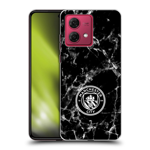 Manchester City Man City FC Marble Badge Black White Mono Soft Gel Case for Motorola Moto G84 5G