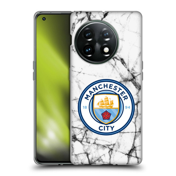 Manchester City Man City FC Marble Badge Full Colour Soft Gel Case for OnePlus 11 5G