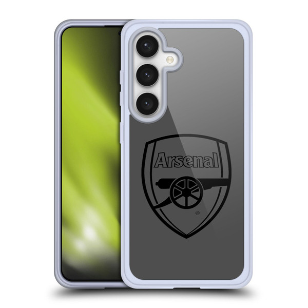 Arsenal FC Crest 2 Black Logo Soft Gel Case for Samsung Galaxy S24 5G