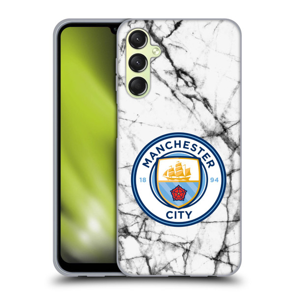 Manchester City Man City FC Marble Badge Full Colour Soft Gel Case for Samsung Galaxy A24 4G / Galaxy M34 5G
