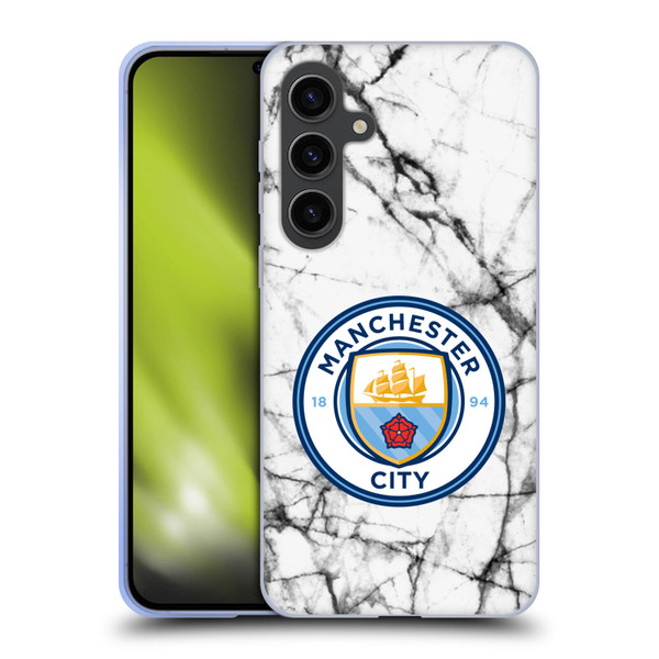 Manchester City Man City FC Marble Badge Full Colour Soft Gel Case for Samsung Galaxy S24+ 5G