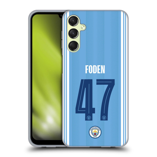 Manchester City Man City FC 2023/24 Players Home Kit Phil Foden Soft Gel Case for Samsung Galaxy A24 4G / Galaxy M34 5G