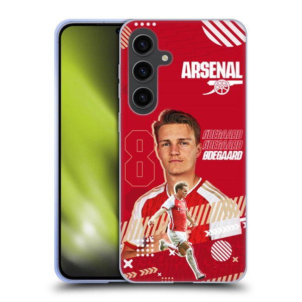 Arsenal FC 2023/24 First Team Martin Ødegaard Soft Gel Case for Samsung Galaxy S24+ 5G