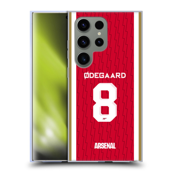 Arsenal FC 2023/24 Players Home Kit Martin Ødegaard Soft Gel Case for Samsung Galaxy S24 Ultra 5G