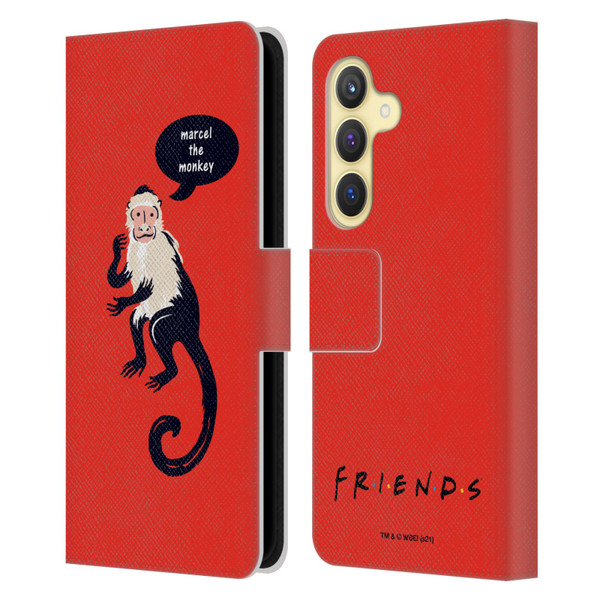 Friends TV Show Iconic Marcel The Monkey Leather Book Wallet Case Cover For Samsung Galaxy S24 5G