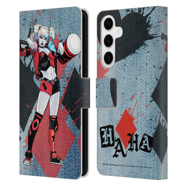 Batman DC Comics Harley Quinn Graphics Mallet Leather Book Wallet Case Cover For Samsung Galaxy S24+ 5G