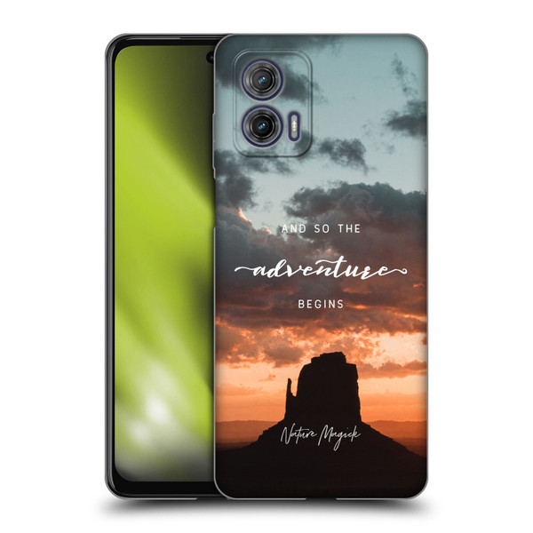 Nature Magick So The Adventure Begins Quote Desert Soft Gel Case for Motorola Moto G73 5G
