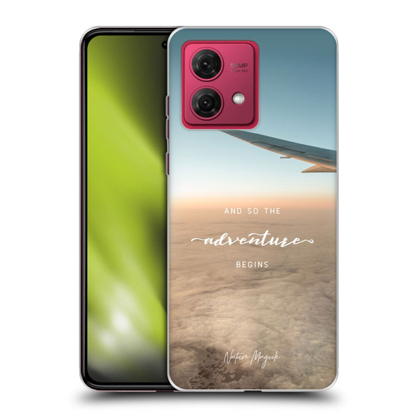 Nature Magick So The Adventure Begins Quote Airplane Soft Gel Case for Motorola Moto G84 5G