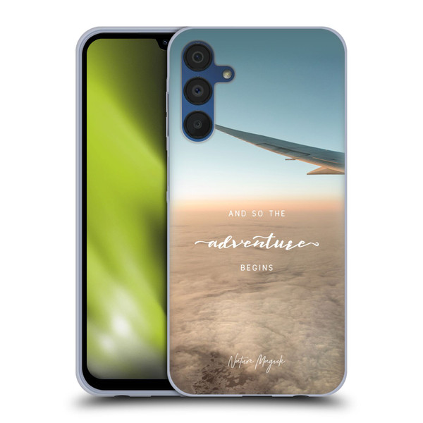 Nature Magick So The Adventure Begins Quote Airplane Soft Gel Case for Samsung Galaxy A15