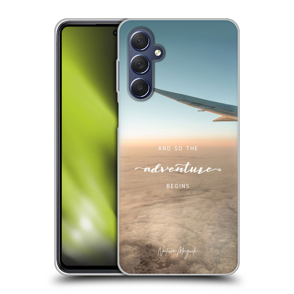 Nature Magick So The Adventure Begins Quote Airplane Soft Gel Case for Samsung Galaxy M54 5G
