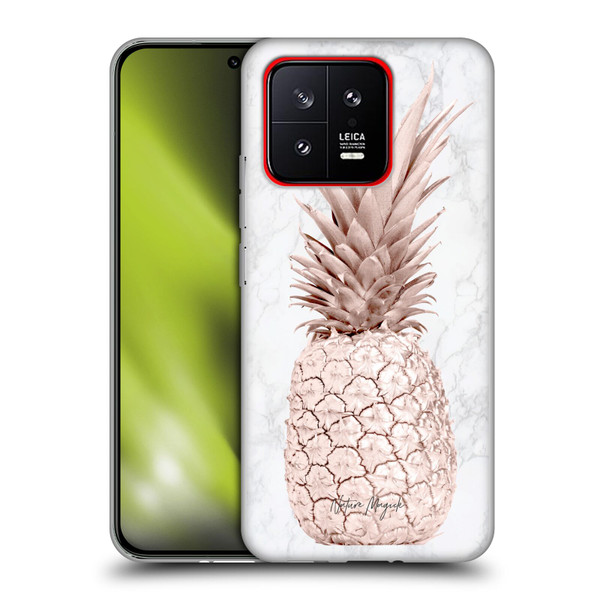 Nature Magick Rose Gold Pineapple On Marble Rose Gold Soft Gel Case for Xiaomi 13 5G